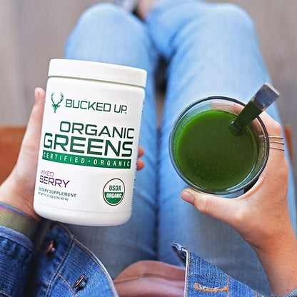 Greens Superfood Powder Mixed Berry | 8 Most Essential Mixed Greens | Certified 100% Organic | Chlorella, Spinach, Kale, Spirulina, Alfalfa, Broccoli, Wheat Grass, & Barley Grass | 30 SERV | 11.17 OZ