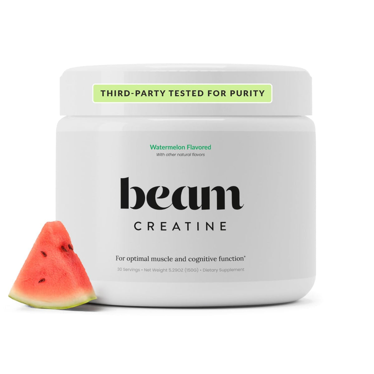 BEAM Creatine Monohydrate Powder – 5g Micronized Creatine Monohydrate, Third Party Tested Creatine for Women & Men, Muscle Strength, Growth, Recovery & Cognitive Support, Unflavored, 30 Servings