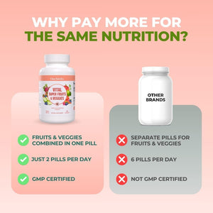 Vital Super Fruits & Veggies - Daily Superfood Capsules for Adults - Fruit & Vegetable Supplements to Boost Immunity & Energy - 2-in-1 Formula for Overall Wellness VITAL NUTRITIVEBuy Supplements Australia