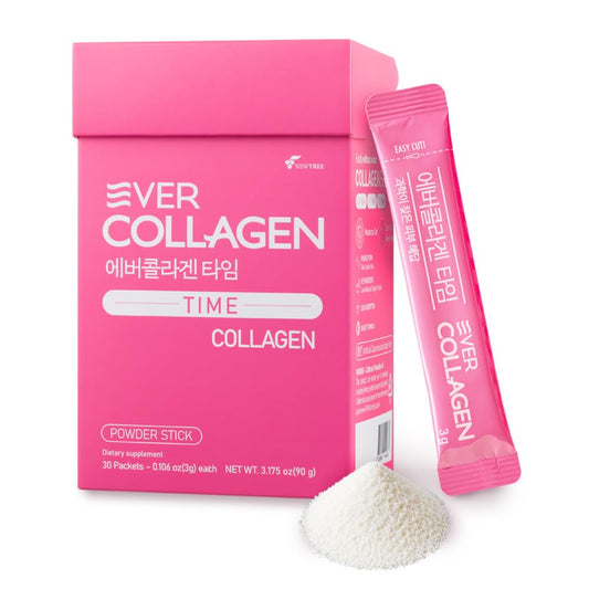 EVER COLLAGEN TIME NEWTREE Low Molecular Multi Marine Collagen Peptides Protein Powder Stick for Skin Hair Nail Health & Beauty Type I III Collagen Supplement for Women Men, 30 Packets (Apple Flavor) EVER COLLAGEN TIME buy supplements Au