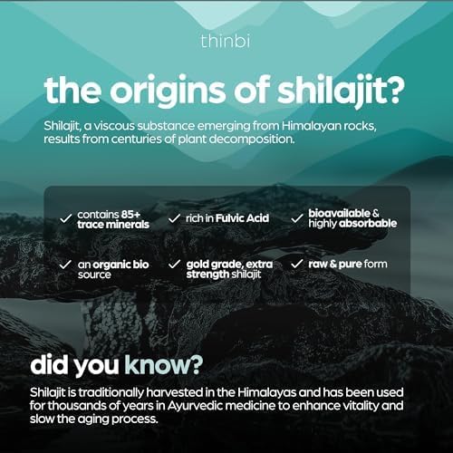 Thinbi Himalayan Shilajit Capsules, 90 Count
