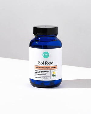 Suplement ​Ora Organic Vitamin D3 5000IU + K2 - Vegan Vitamin D from Lichen and K2 from Chickpeas for Bone Health, Immune Support, & Mood, Maximum Absorption - 1 Month Supply, 30 Chewable Tablets (Pack of 2) - VelvetGlow USA