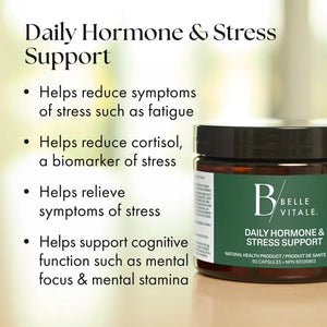 BODi Belle Vitale Daily Hormone & Stress Support - Ashwagandha & Rhodiola - Helps Combat Stress & Supports Healthy Cortisol Levels - Vitamin B12 Help Energy Metabolism & Immune Health - 60 Capsules BODiBuy Supplements Australia