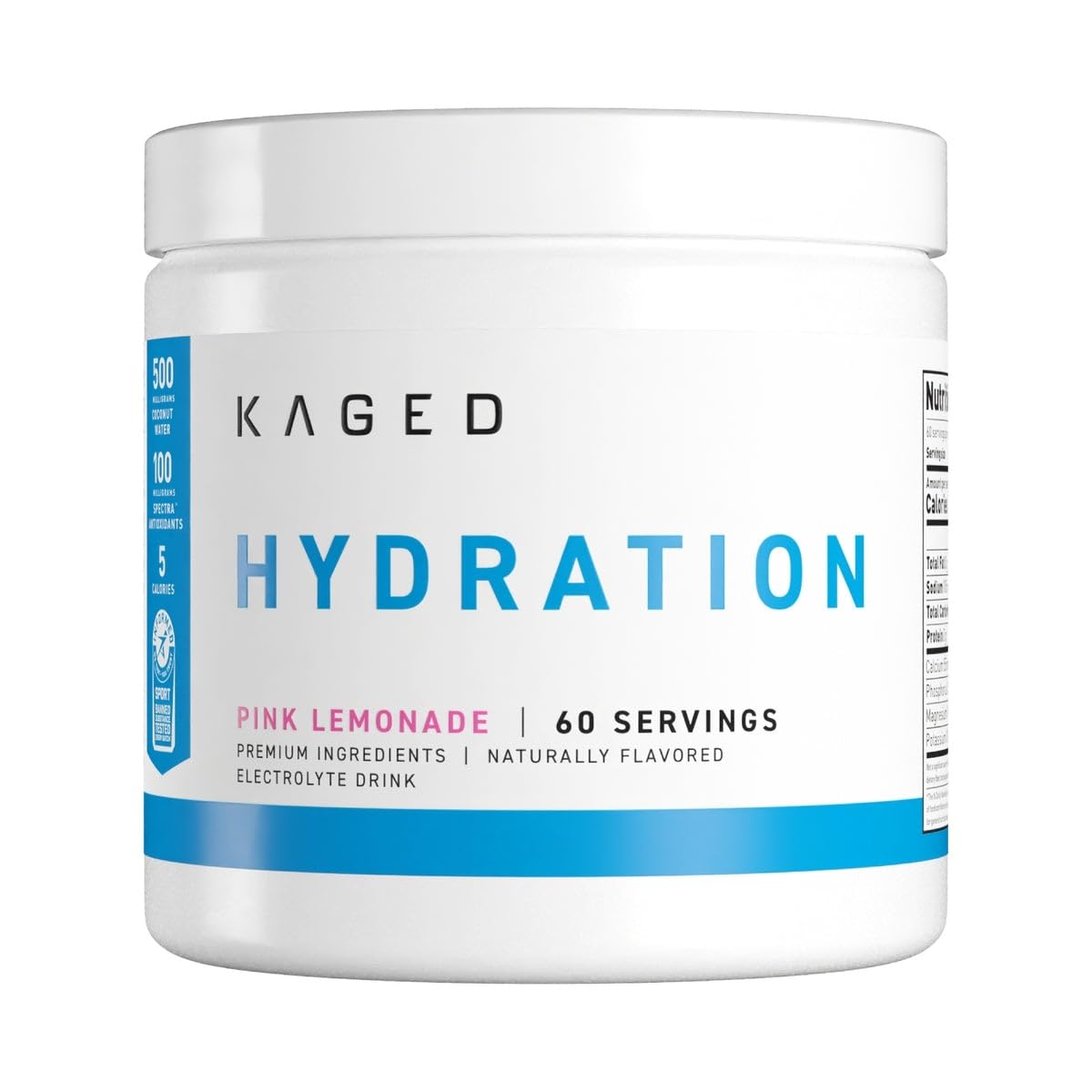 Kaged Sugar Free Hydration | 5 Key Electrolytes | Coconut Water | Tastes Amazing | 60 Servings