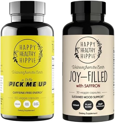 Happy Healthy Hippie Joy-Filled with Saffron Mood Support Supplement & A Little Pick Me Up Natural Energy Pills