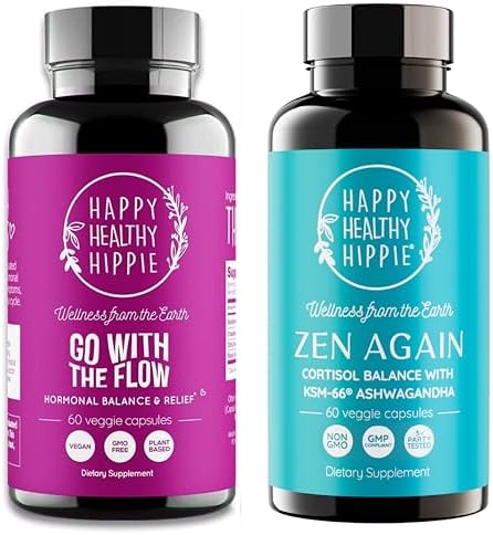 Happy Healthy Hippie Zen Again Cortisol Manager & Go with The Flow Hormone Balance