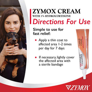 Zymox Veterinarian Strength Topical Cream with 1% Hydrocortisone for Dogs and Cats, 1oz Zymox buy supplements Au