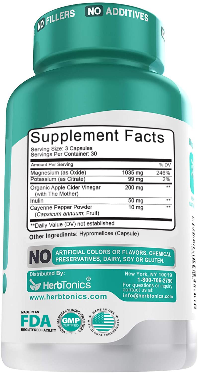 Herbtonics Oxygen Based Colon Cleanse and Detox Digestive System Formula | with Apple Cider Vinegar | Colon Cleanser Pills for Adults