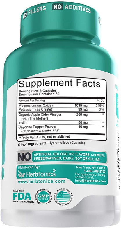 Herbtonics Oxygen Based Colon Cleanse and Detox Digestive System Formula | with Apple Cider Vinegar | Colon Cleanser Pills for Adults