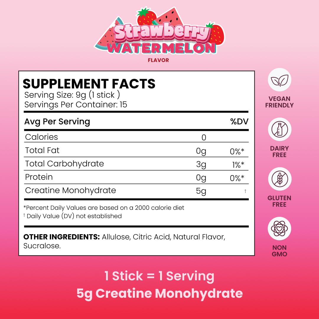 EHP Labs OxyShred Creatine Monohydrate Fizz Sticks, Cherry Slushie, 15 Pack | 5g Micronized Creatine Per Stick. No Water Needed, Zero Sugar, Vegan & Gluten Free. Single Serve On The Go.
