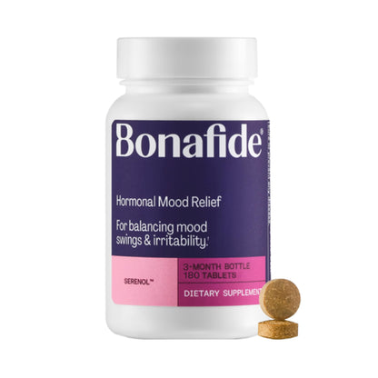 Bonafide Hormonal Mood Relief for Women Serenol – Hormone-Free, Clinically Studied – Helps Relieve Hormonal Mood Swings, Irritability & PMS Bloating – 1-Month Supply
