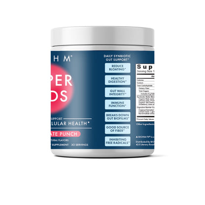 BIOHM Super Greens, Green Superfood Powder (8.5 Oz, 30 Servings) Antioxidant Veggie Powder & Smoothie Mix, 34 Superfoods & Spirulina, Digestive Enzymes, Prebiotics and Probiotics, Mixed Berry Flavor