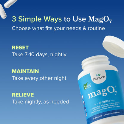 nbpure MagO7 - Natural Colon Cleanse & Detox | Occasional Constipation Relief, Stool Softening, & Bloating Support for Men & Women