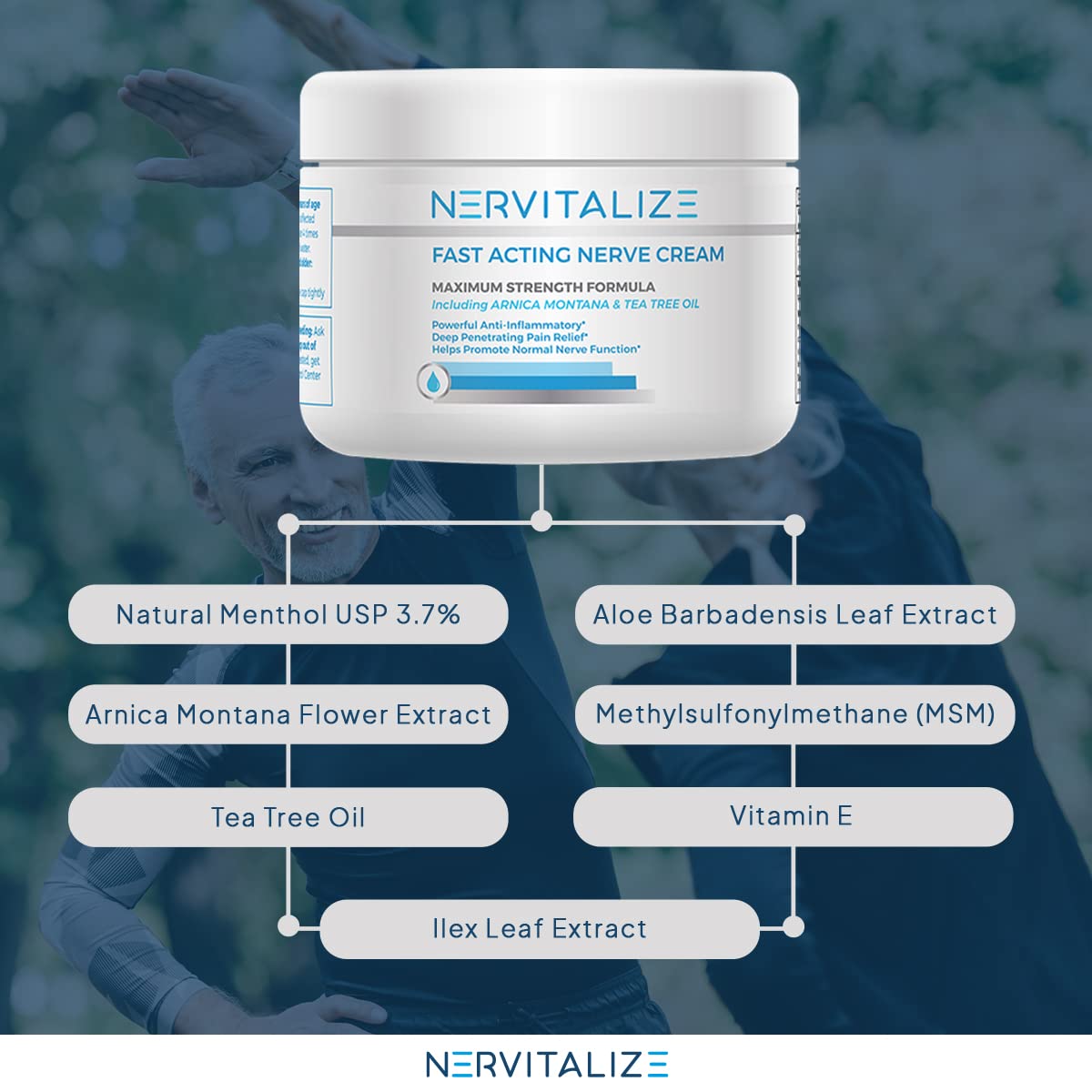 Nervitalize Fast Acting Nerve Pain Relief Cream Maximum Strength Formula - 3 fl oz - Helps Provide Neuro Pain Relief and Deep Nerve Nourishment to Support Normal Nerve Function - Made in The USA NervitalizeBuy Supplements Australia