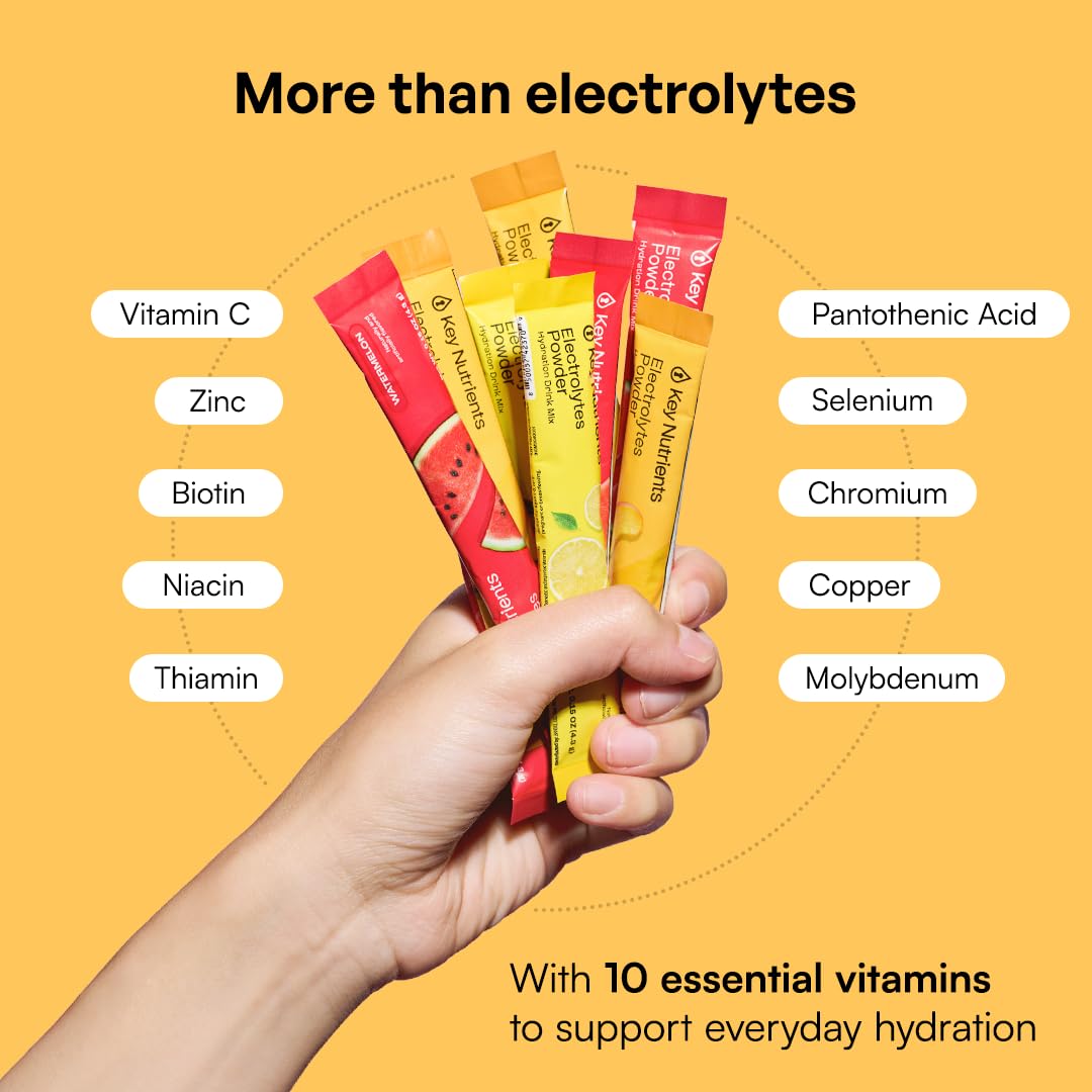 KEY NUTRIENTS Multivitamin Electrolyte Packets, No Sugar Variety Pack, 10Ct