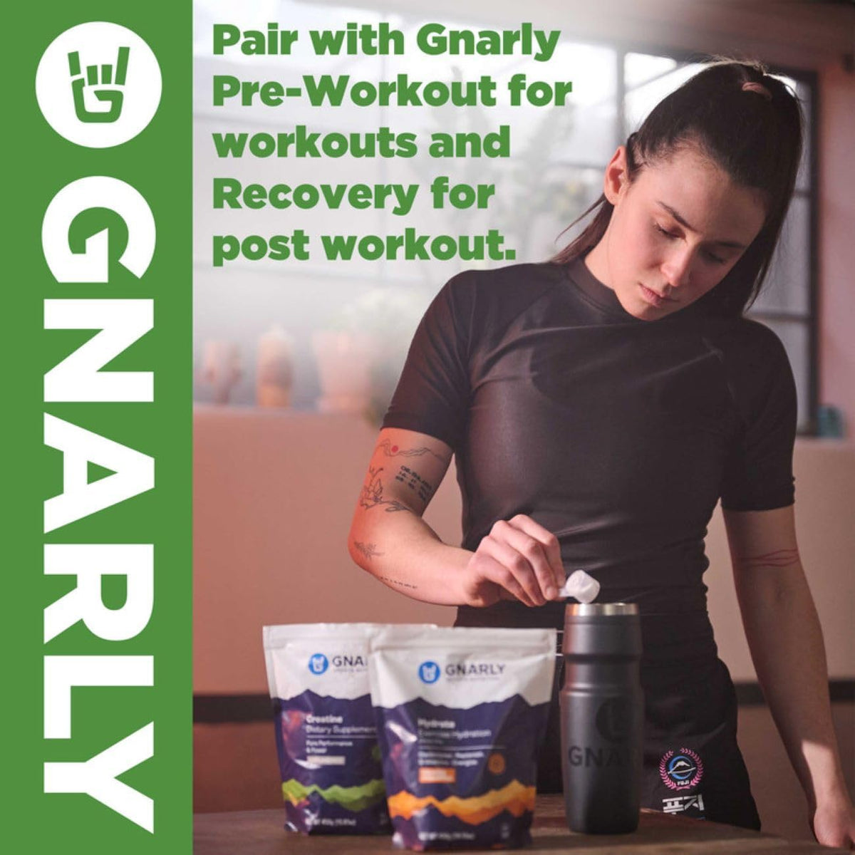 Golden Milk Vegan Protein Powder and Gnarly Performance Greens Lemon Mint (11.64 oz)