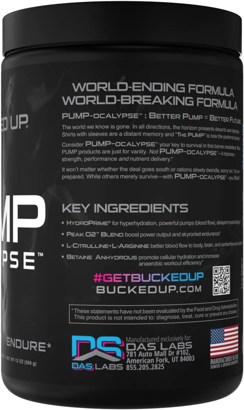 Pump-ocalypse Miami | Nitric Oxide and L Arginine Supplement with Citrulline Malate, GlycerPump | Ultimate N.O. Booster | Lean Muscle Support for Blood Flow, Vascularity, Hydration and Endurance