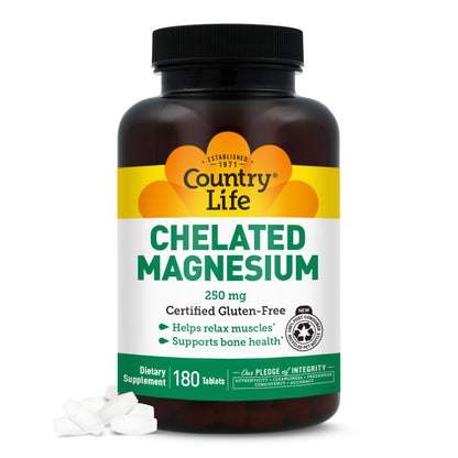 Country Life Chelated Magnesium 250 mg, 240 Tablets