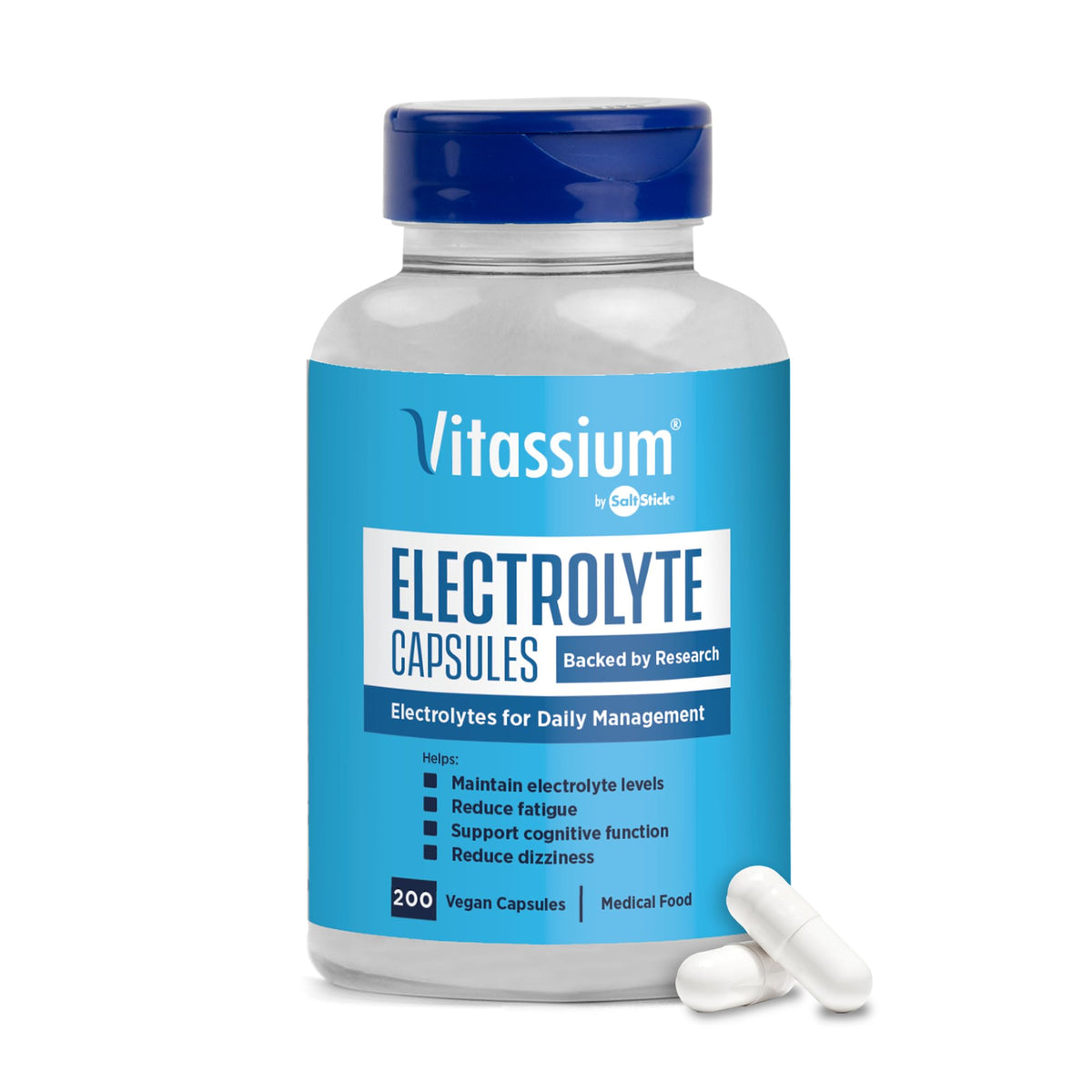 Vitassium Electrolytes Salt Pills for POTS Scientifically Formulated 100ct