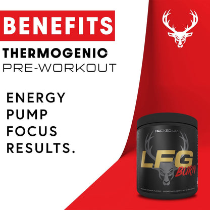 Bucked Up LFG Pre Workout - Supplement Powder for Energy, Pump, Endurance and Burn (30 Servings) (Berry)