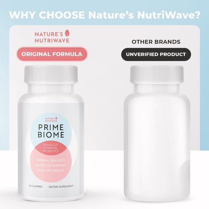 Nature’s NutriWave PrimeBiome Probiotic Gummies – Plant-Based Blend with Inulin, Lion’s Mane, Ginger & More– Non-GMO, No Stimulants, GMP Certified – 30 Gummies, 6 Month Supply Nature’s NutriWave buy supplements Au