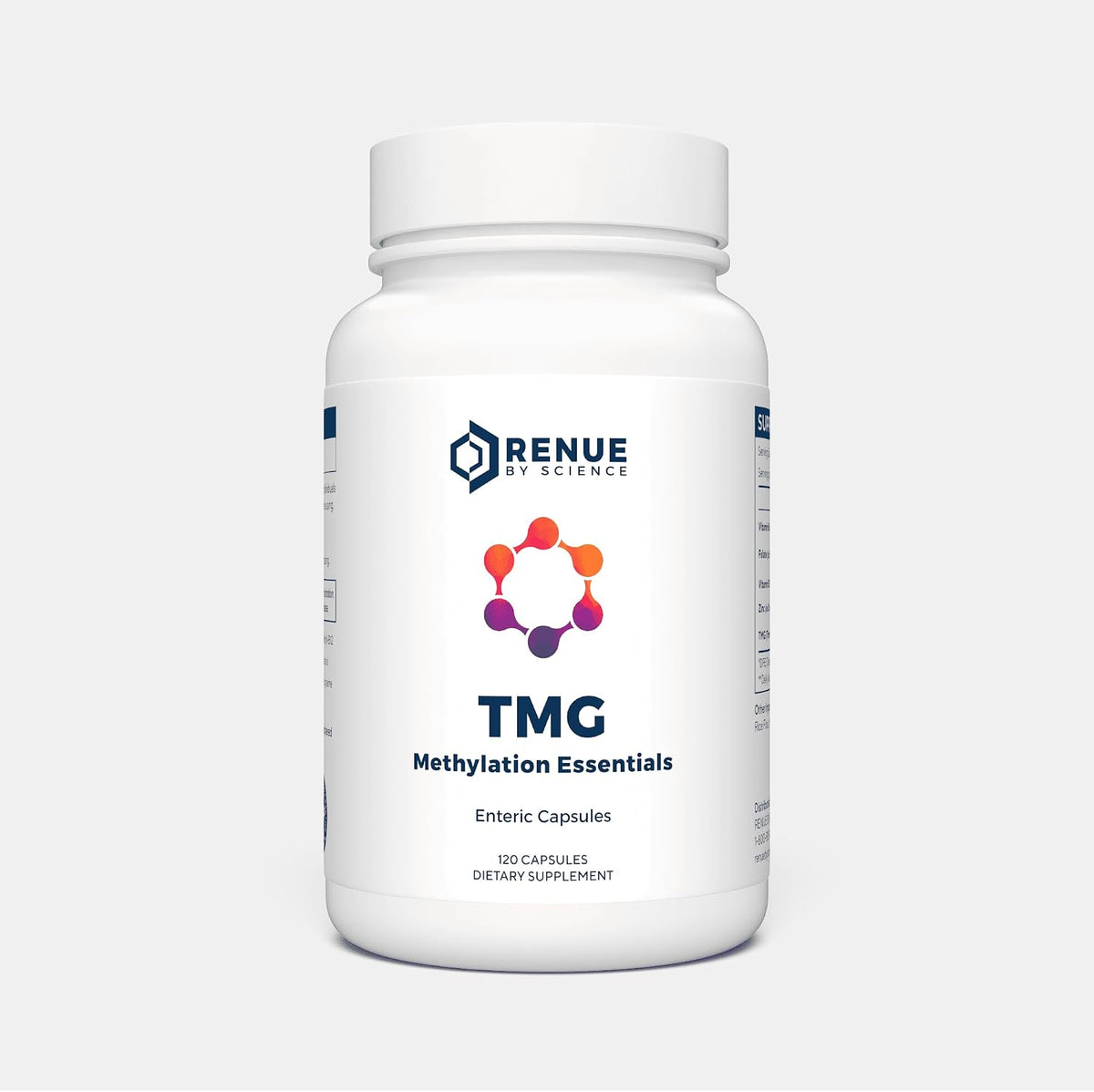 Renue By Science TMG | High Strength TMG Supplements | 120 Trimethylglycine Capsules - 900mg TMG per Serving with Vitamin B12 Vitamin B6 Folate & Zinc | Made in the USA & Third-Party Tested