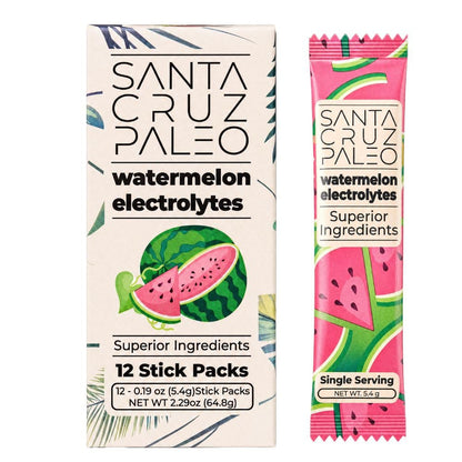 Santa Cruz Paleo Electrolyte Powder Sticks, Acai, Magnesium, Potassium, 12 Servings