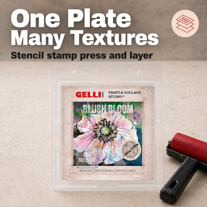 Gelli Arts Gel Printing Plate – Reusable Gel Printing Plate, Printmaking Supplies, Monoprinting at Home, Arts and Crafts – Easy Cleaning & Storage – Made in the USA – 6" x 6" – Blush Bloom