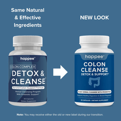 Happee Colon Cleanser & Detox for Weight Loss - 15 Day Colon Cleanse Pills & Gut Support Probiotics Women Men