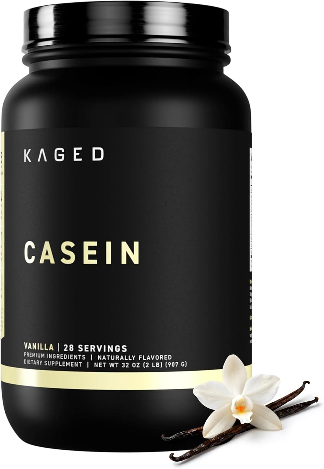 Kaged Premium Casein Protein Powder | Vanilla | Micellar Casein | Banned-Substance Free Supplement, Build Muscle, Recover Faster | Kasein | 28 Servings