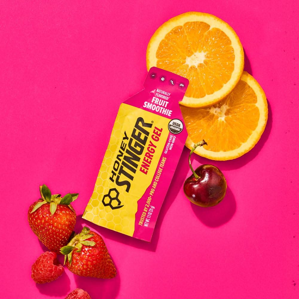 Suplement ​Honey Stinger Organic Fruit Smoothie Energy Gel, Gluten Free & Caffeine Free, for Exercise, Running and Performance, Sports Nutrition for Home & Gym, VelvetGlow USA