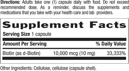 Country Life High Potency Biotin 10 mg, 120 Capsules