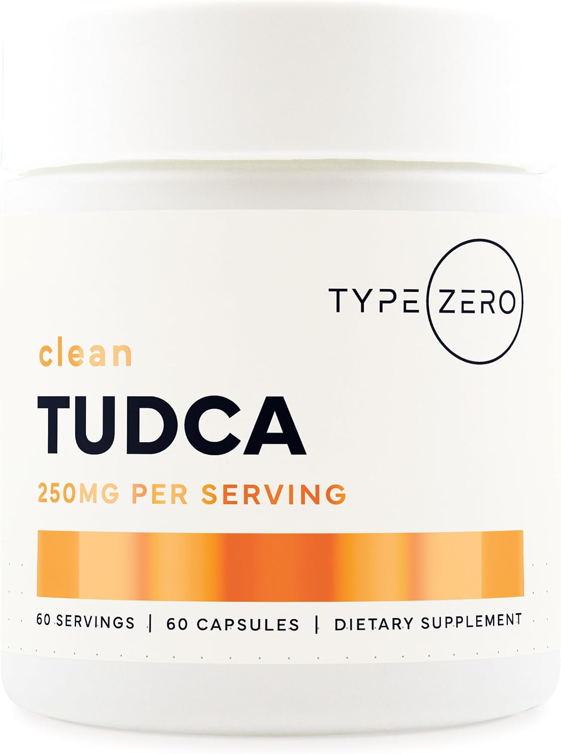 Type Zero Clean TUDCA (250mg) 60 Capsules, 60 Servings | Pure Tauroursodeoxycholic Acid Supplement, Bile Salt Derivative