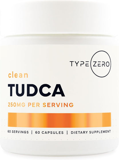 Type Zero Clean TUDCA (250mg) 60 Capsules, 60 Servings | Pure Tauroursodeoxycholic Acid Supplement, Bile Salt Derivative