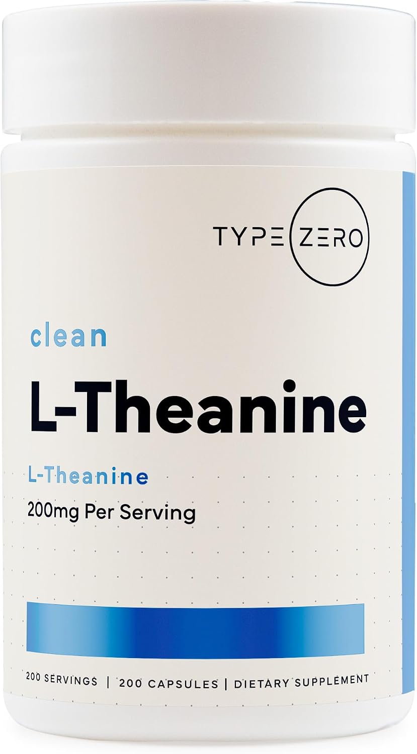 Type Zero L-Theanine (200mg) 200 Capsules, Clean L-Theanine Supplement | Keto, GMO-Free
