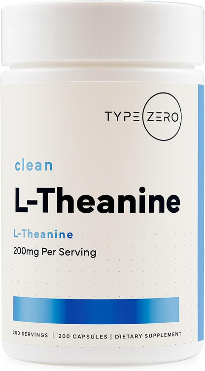 Type Zero L-Theanine (200mg) 200 Capsules, Clean L-Theanine Supplement | Keto, GMO-Free