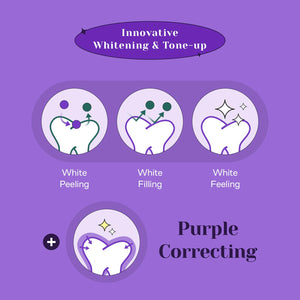 Suplement ​Euthymol Purple Whitening Toothpaste (3.7 fl oz) – for Yellow & Sensitive Teeth | Violet Tone-Up Formula, Instantly Brightens, VelvetGlow USA