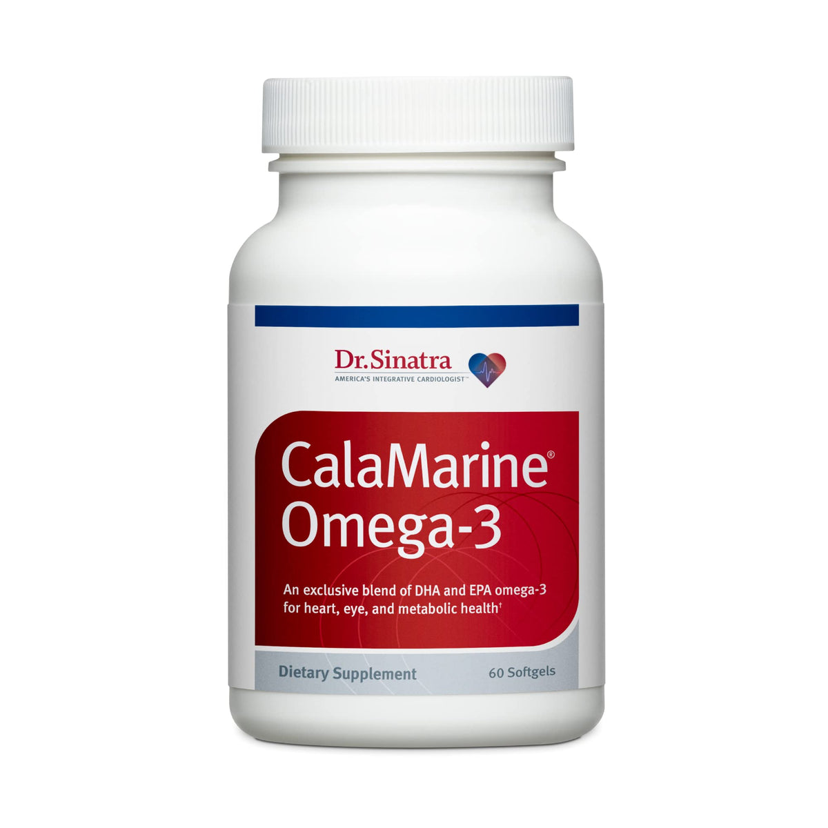 Dr. Sinatra CalaMarine Omega 3 Supplement with DHA and EPA, Clinical Grade for Brain, Heart, and Eye Health, 60 Softgels