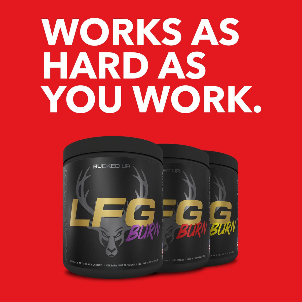 Bucked Up LFG Pre Workout - Supplement Powder for Energy, Pump, Endurance and Burn (30 Servings) (Berry)