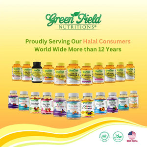 Greenfield Nutritions Halal Multivitamins for Women and Men - 60 Gelatin Free Multivitamin Tablets with 27+ Vitamin Minerals, A, B12, C, D3, Iron and Zinc GREEN FIELD NUTRITIONS