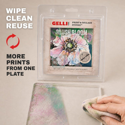 Gelli Arts Gel Printing Plate – Reusable Gel Printing Plate, Printmaking Supplies, Monoprinting at Home, Arts and Crafts – Easy Cleaning & Storage – Made in the USA – 6" x 6" – Blush Bloom