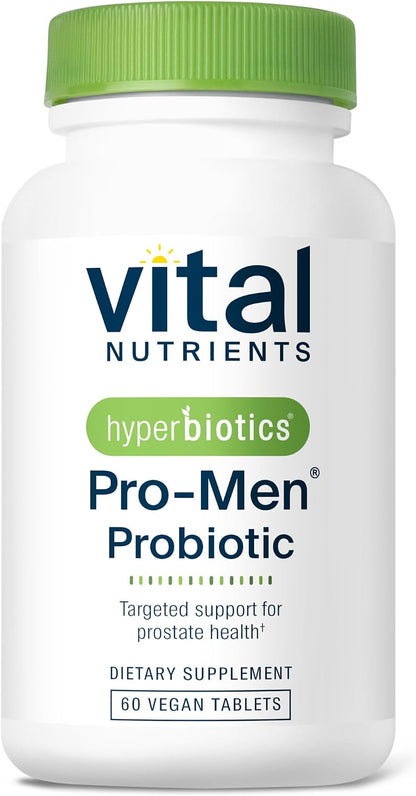 Hyperbiotics Vital Nutrients Pro Men Probiotics | Vegan Advanced Probiotics for Men | Clinically Studied for Prostate Health, Digestive Balance and Gut Health | Gluten, Dairy, Soy Free | 60 Tablets