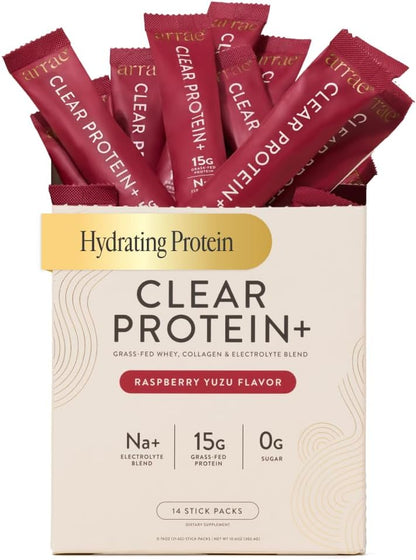 Clear Protein Powder, 15g Collagen & Whey with Electrolytes, 14 Packets