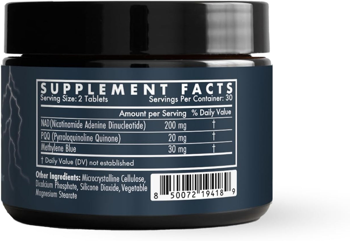 Recharge - Energy & Cognitive Supplement, Methylene Blue, NAD & PQQ, 60ct