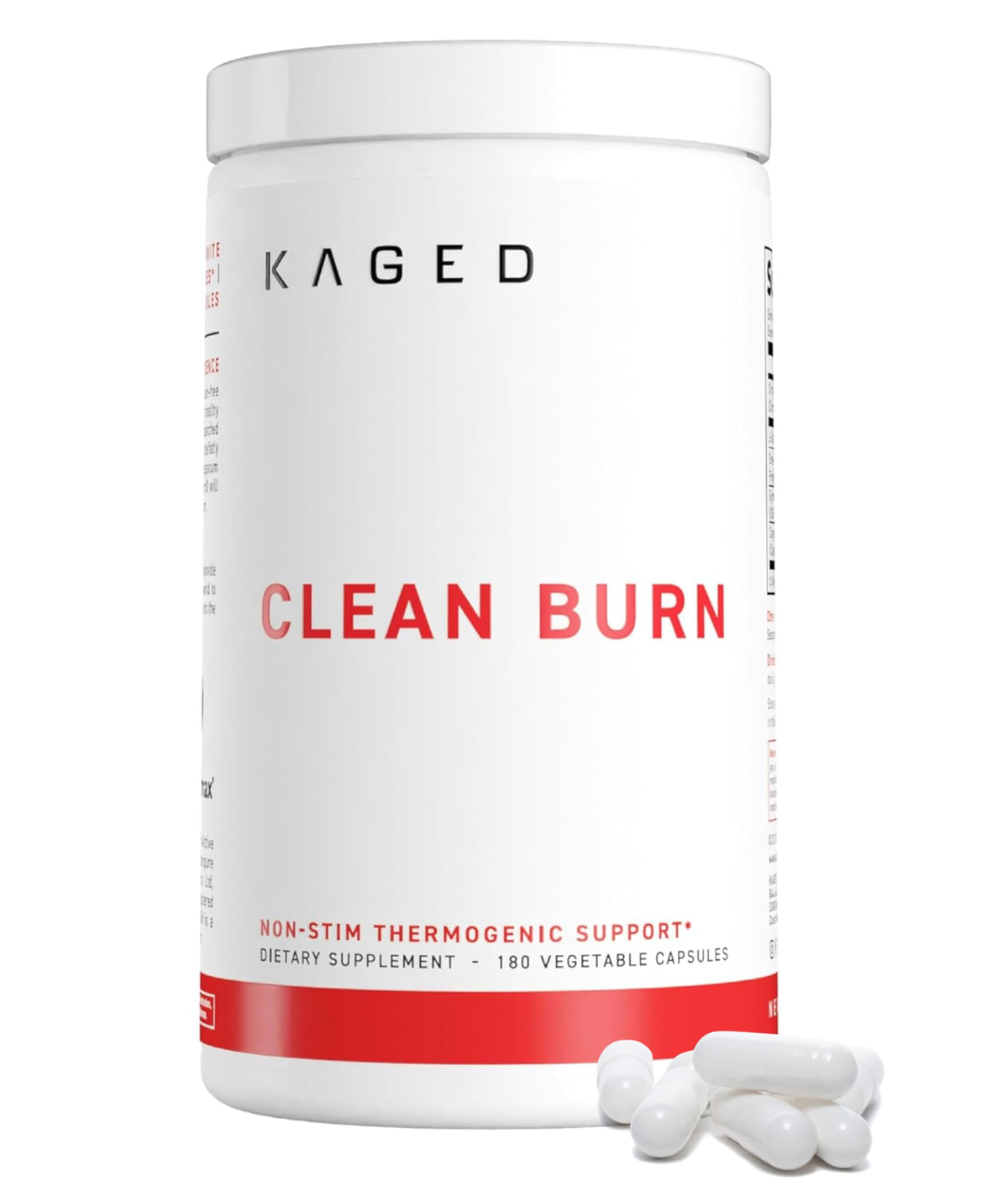 Kaged Thermogenic Powder Clean Burn Orange Mango Men & Women Weight Management Supplement Organic Caffeine Apple Cider Vinegar 30 Servings