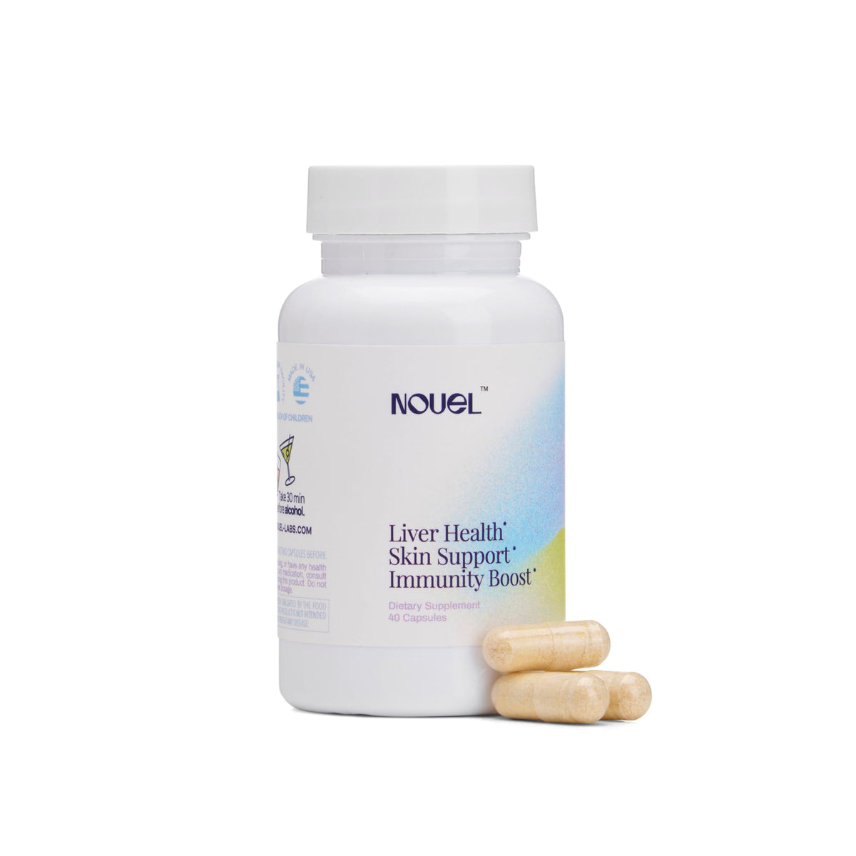 Suplement ​Nouel | Skin + Liver + Immunity Support | Recovery Supplement for Drinking | Milk Thistle, NAC, Hyaluronic Acid, CoQ10, Biotin, VelvetGlow USA
