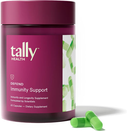 Tally Health Immune Support & Longevity Supplement with Quercetin & Vitamin C, 60 Count