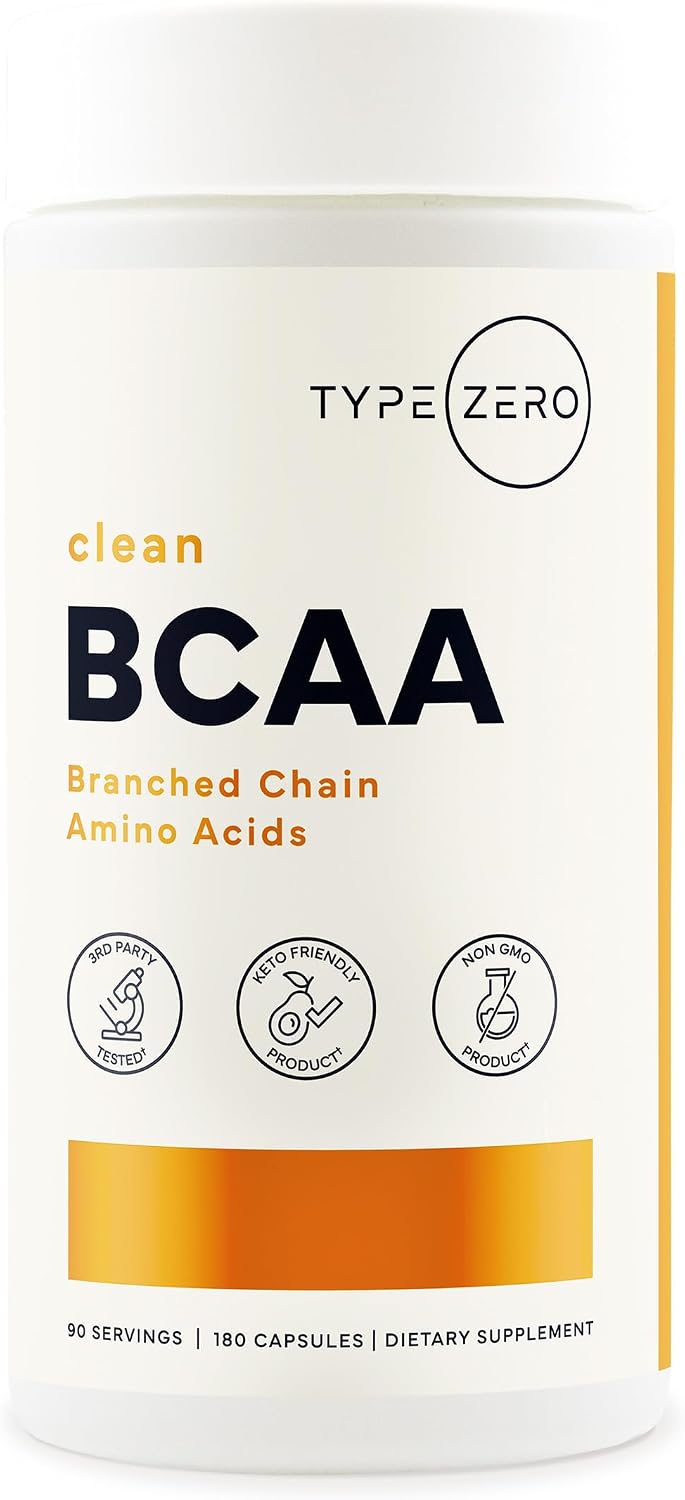 Type Zero BCAA (1000mg) 180 Capsules, 90 Servings | Branched Chain Amino Acids with 500mg of L-Leucine, 1000mg of L-Isoleucine and L-Valine