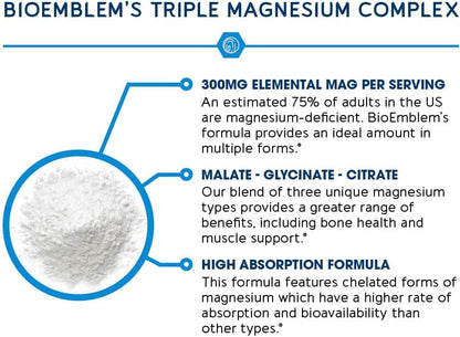 BioEmblem Women's Triple Magnesium Complex and Multivitamin fro Cardiovascular Health and Nutritional Needs