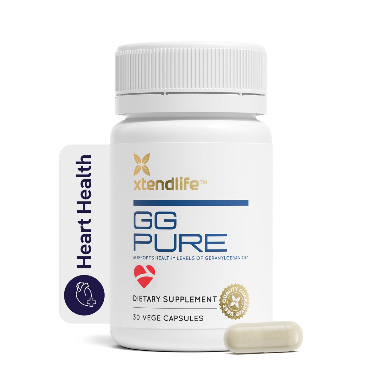 Xtendlife GG Pure Geranylgeraniol for CoQ10, Bone, Muscle & Heart Support - 150mg GG Gold from Annatto Seeds - Ideal for Statin Users - 2 Month Supply (Pack of 2)